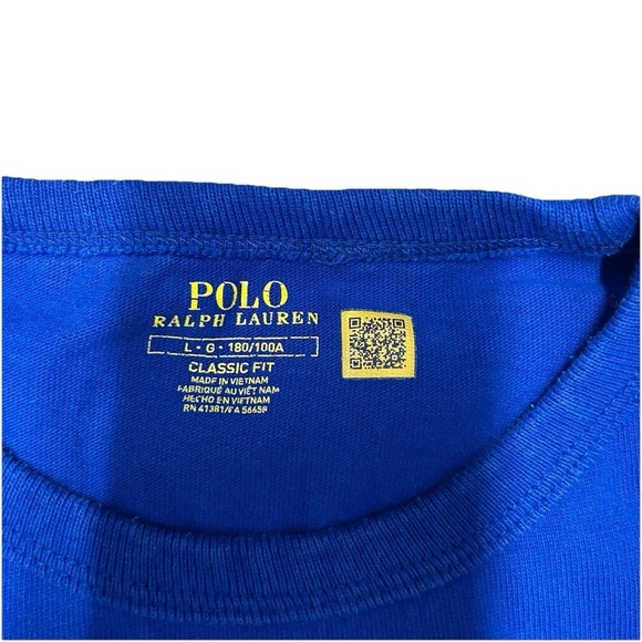 Polo Ralph Lauren Blue Thick Cotton Classic Fit T Shirt Size Large - Picture 3 of 3